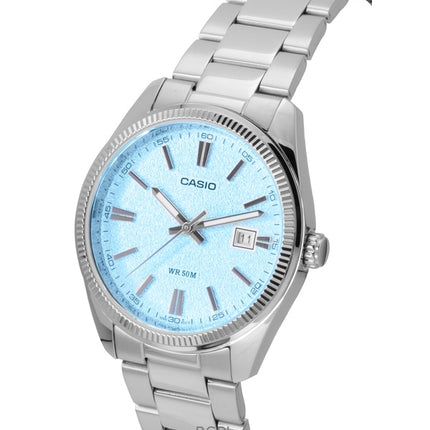 Casio Standard Analog Edelstahl Hellblaues Zifferblatt Quarz MTP-1302DA-2A2V Herrenuhr