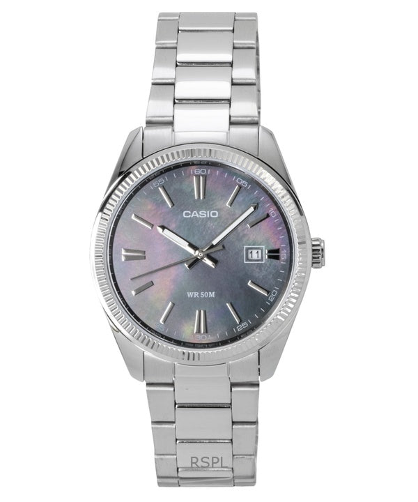 Casio Standard Analog Edelstahl Perlmutt Quarz MTP-1302DS-1AV Herrenuhr