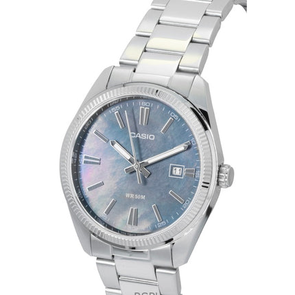 Casio Standard Analog Edelstahl Perlmutt Quarz MTP-1302DS-1AV Herrenuhr