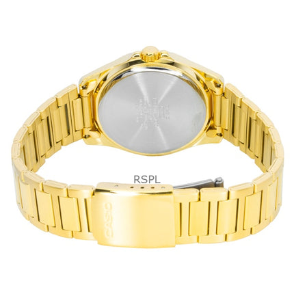 Casio Standard Analog Goldton Edelstahl Schwarzes Zifferblatt Quarz MTP-1370G-1AV Herrenuhr