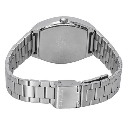 Generalüberholte Casio Standard Analog Herrenuhr, Edelstahl, schwarzes Zifferblatt, Quarz, Modell MTP-B140D-1A