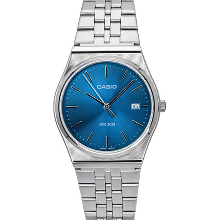 Casio Standard Analog Edelstahl blaues Zifferblatt Quarz MTP-B145D-2A2 Herrenuhr