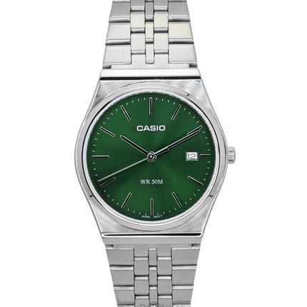 Casio Standard Analog Edelstahl grünes Zifferblatt Quarz MTP-B145D-3AV Unisex-Uhr