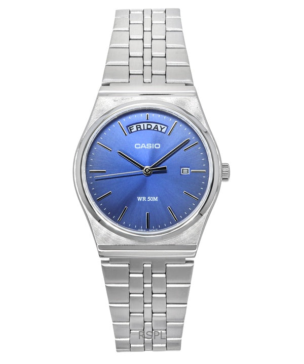 Casio Standard Analog Edelstahl Blaues Zifferblatt Quarz MTP-B146D-2AV Herrenuhr