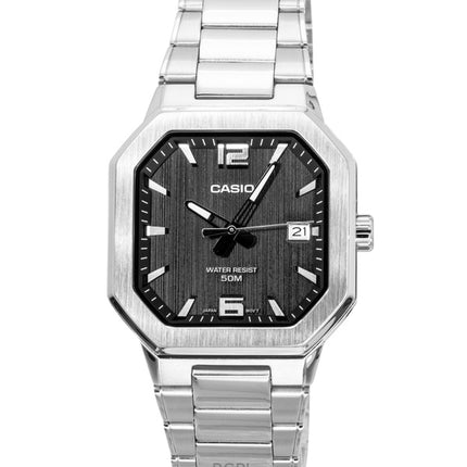 Casio Analog Edelstahl Schwarzes Zifferblatt Quarz MTP-B195D-1AV Herrenuhr