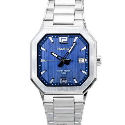 Casio Analog Edelstahl Blaues Zifferblatt Quarz MTP-B195D-2AV Herrenuhr
