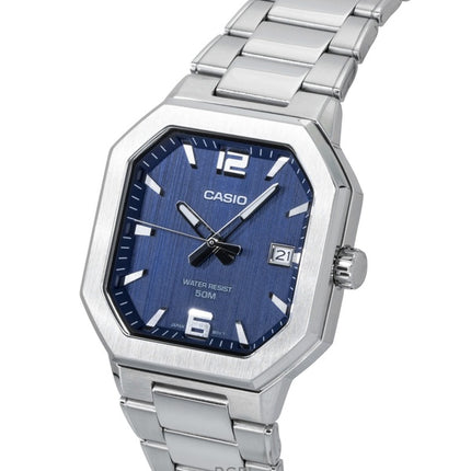 Casio Analog Edelstahl Blaues Zifferblatt Quarz MTP-B195D-2AV Herrenuhr