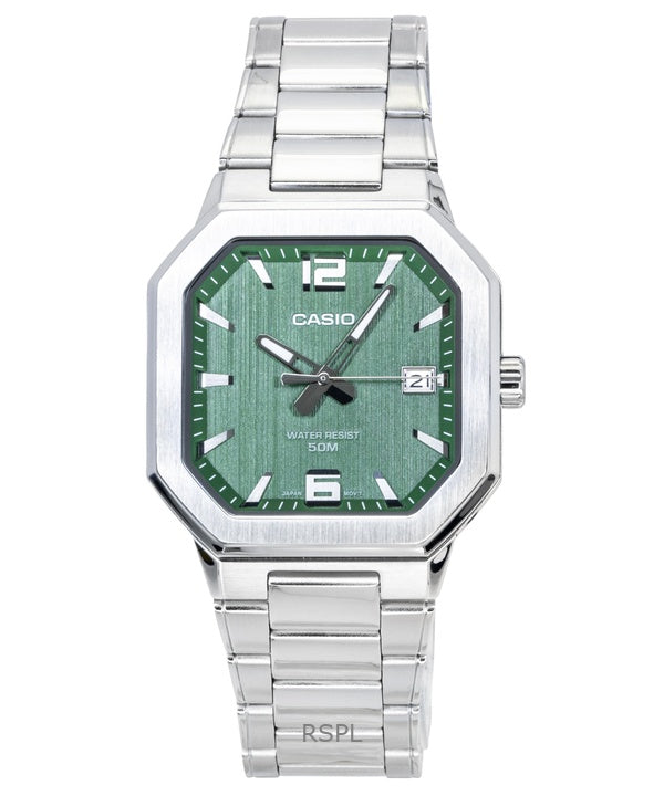 Casio Analog Edelstahl Grünes Zifferblatt Quarz MTP-B195D-3AV Herrenuhr