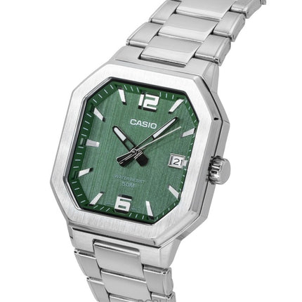 Casio Analog Edelstahl Grünes Zifferblatt Quarz MTP-B195D-3AV Herrenuhr