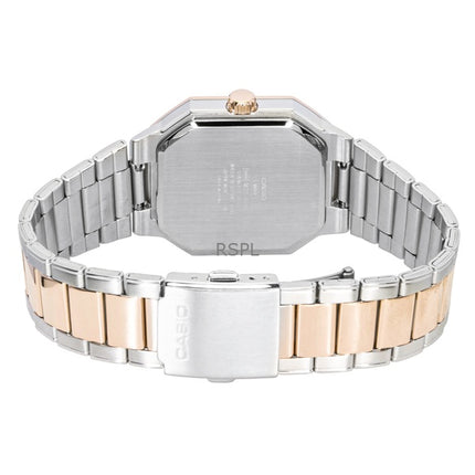 Casio Analog Zweifarbige Edelstahl Schwarzes Zifferblatt Quarz MTP-B195RG-2AV Herrenuhr