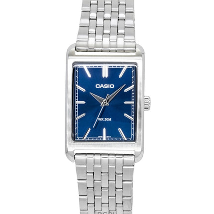 Casio Analog Edelstahl Blaues Zifferblatt Quarz MTP-B215D-2AV Herrenuhr