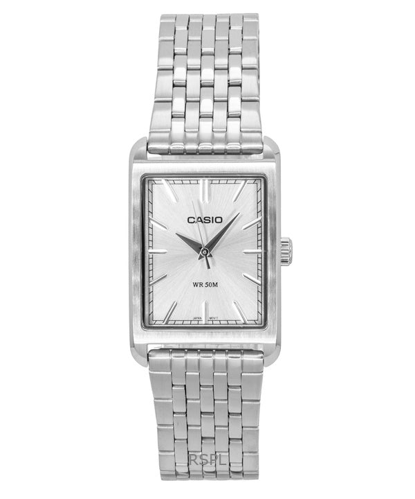 Casio Analog Edelstahl Silbernes Zifferblatt Quarz MTP-B215D-7AV Herrenuhr