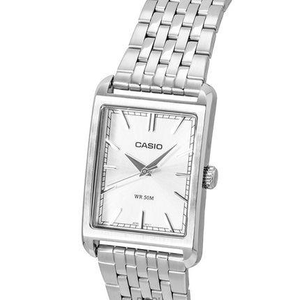 Casio Analog Edelstahl Silbernes Zifferblatt Quarz MTP-B215D-7AV Herrenuhr