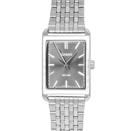 Casio Analog Herrenuhr aus Edelstahl mit grauem Zifferblatt und Quarzwerk MTP-B215D-8AV