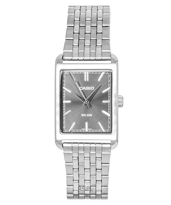 Casio Analog Herrenuhr aus Edelstahl mit grauem Zifferblatt und Quarzwerk MTP-B215D-8AV