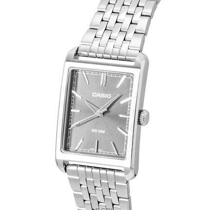 Casio Analog Herrenuhr aus Edelstahl mit grauem Zifferblatt und Quarzwerk MTP-B215D-8AV