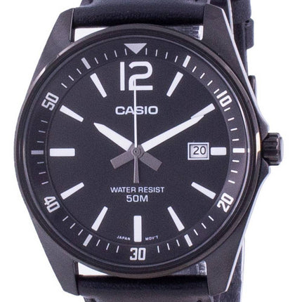 Casio Schwarzes Zifferblatt Lederarmband Quarz MTP-E170BL-1BV MTPE170BL-1BV Herrenuhr