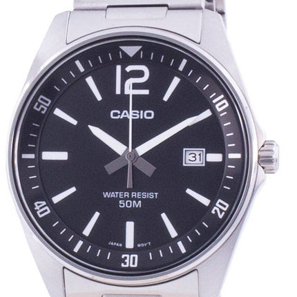 Casio Schwarzes Zifferblatt Edelstahl Quarz MTP-E170D-1BV MTPE170D-1BV Herrenuhr