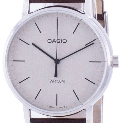 Casio White Dial Lederarmband Quarz MTP-E171L-5E MTPE171L-5 Herrenuhr