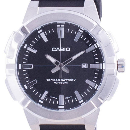 Casio Analog Harzarmband mit schwarzem Zifferblatt MTP-E172-1A MTPE172-1 Herrenuhr