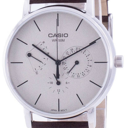 Casio White Dial Lederarmband Quarz MTP-E320L-5E MTPE320L-5 Herrenuhr