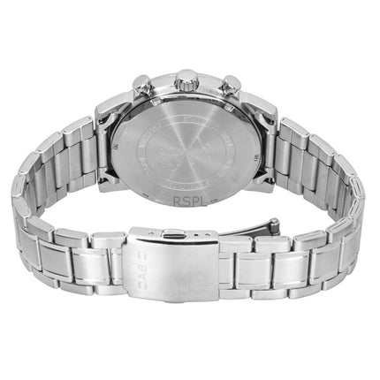 Casio Chronograph Analog Edelstahl Grünes Zifferblatt Quarz MTP-E510D-3AV Herrenuhr