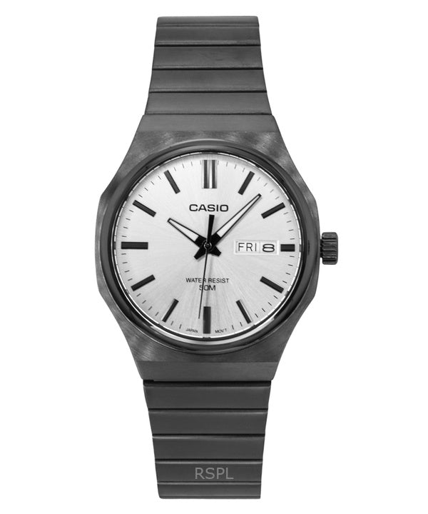 Casio Standard Analog Edelstahl Silber Zifferblatt Quarz MTP-E735B-7AV Herrenuhr