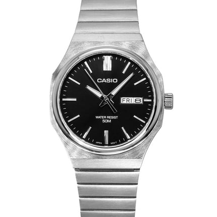 Casio Standard Analog Edelstahl Schwarzes Zifferblatt Quarz MTP-E735D-1AV Herrenuhr