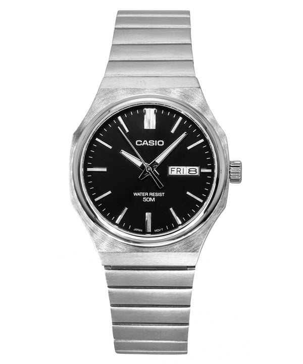 Casio Standard Analog Edelstahl Schwarzes Zifferblatt Quarz MTP-E735D-1AV Herrenuhr
