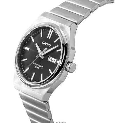 Casio Standard Analog Edelstahl Schwarzes Zifferblatt Quarz MTP-E735D-1AV Herrenuhr