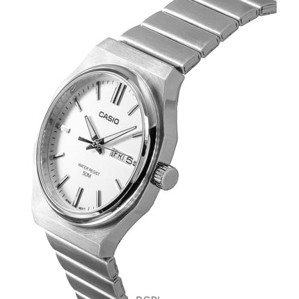 Casio Standard Analog Edelstahl Silber Zifferblatt Quarz MTP-E735D-7AV Herrenuhr