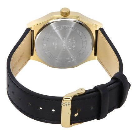 Casio Standard Analog Lederarmband Schwarzes Zifferblatt Quarz MTP-E735GL-1AV Herrenuhr