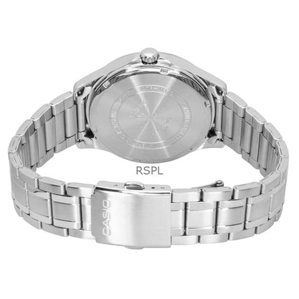 Casio Standard Analog Mondphase Edelstahl Schwarzes Zifferblatt Quarz MTP-M110D-1AV Herrenuhr