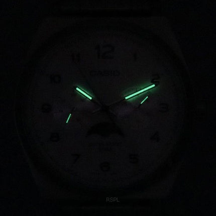 Generalüberholte Casio Standard Analog Mondphase Weißes Zifferblatt Quarz MTP-M300D-7A MTPM300D-7 Herrenuhr