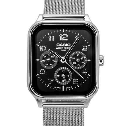 Casio Standard Analog Herrenuhr aus Edelstahl mit schwarzem Zifferblatt und Quarzwerk MTP-M306M-1AV