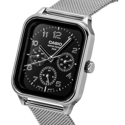 Casio Standard Analog Herrenuhr aus Edelstahl mit schwarzem Zifferblatt und Quarzwerk MTP-M306M-1AV