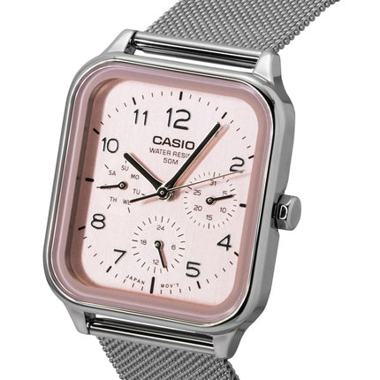Casio Standard Analog Herrenuhr aus Edelstahl mit lachsfarbenem Zifferblatt und Quarzwerk, Modell MTP-M306M-4AV