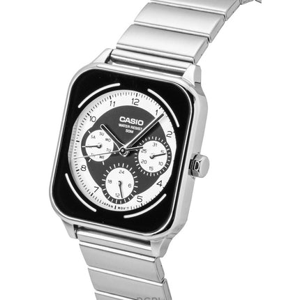 Casio Standard Analog Herrenuhr aus Edelstahl mit schwarzem und weißem Zifferblatt und Quarzwerk, Modell MTP-M307D-1BV