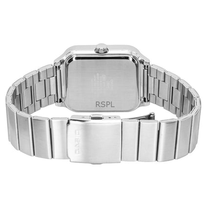 Casio Standard Analog Herrenuhr aus Edelstahl mit schwarzem und weißem Zifferblatt und Quarzwerk, Modell MTP-M307D-1BV