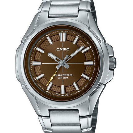 Casio Standard Analog Edelstahl braunes Zifferblatt Solar MTP-RS100D-5AV Herrenuhr