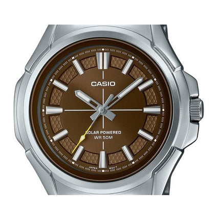Casio Standard Analog Edelstahl braunes Zifferblatt Solar MTP-RS100D-5AV Herrenuhr