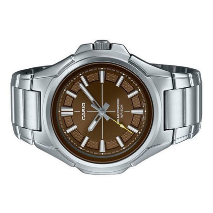 Casio Standard Analog Edelstahl braunes Zifferblatt Solar MTP-RS100D-5AV Herrenuhr