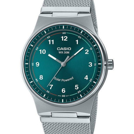 Casio Standard Analog Edelstahl grünes Zifferblatt Solar MTP-RS105M-3BV Herrenuhr