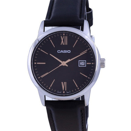 Casio Schwarzes Zifferblatt Edelstahl Analog Quarz MTP-V002L-1B3 MTPV002L-1 Herrenuhr