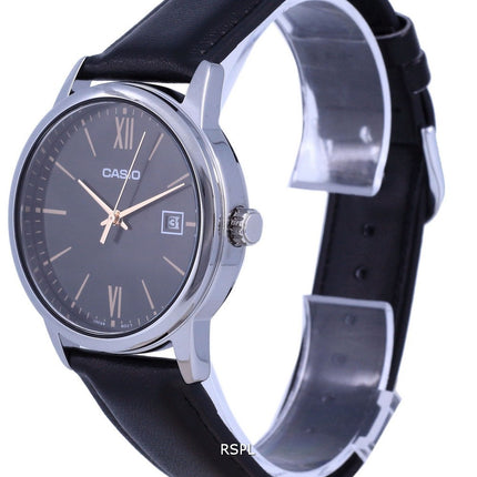 Casio Schwarzes Zifferblatt Edelstahl Analog Quarz MTP-V002L-1B3 MTPV002L-1 Herrenuhr