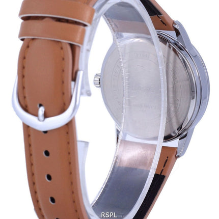 Casio Kastanienbraunes Zifferblatt Edelstahl Analog Quarz MTP-V002L-5B3 MTPV002L-5 Herrenuhr