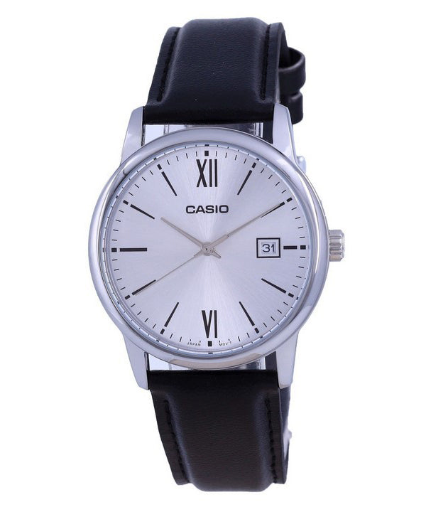 Casio Silbernes Zifferblatt Edelstahl Analog Quarz MTP-V002L-7B3 MTPV002L-7 Herrenuhr