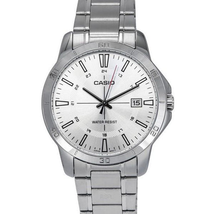 Casio Standard Analog Edelstahl Silber Zifferblatt Quarz MTP-V004D-7C Herrenuhr