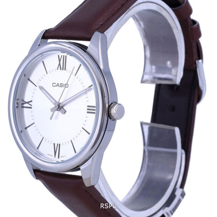 Casio Silbernes Zifferblatt Edelstahl Analog Quarz MTP-V005L-7B5 MTPV005L-7 Herrenuhr