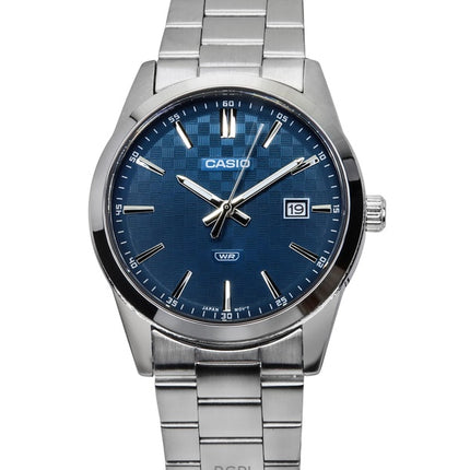 Casio Standard Analog Edelstahl blaues Zifferblatt Quarz MTP-VD03D-2A2 Herrenuhr